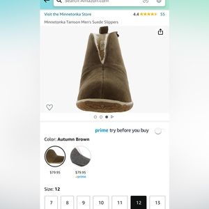 Brand new in box Minnetonka men’s suede slippers. Size 12